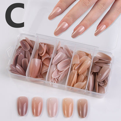 140PCS Pre-Gradient Press-On Nails Set – 5 Colors, 4 Shapes, Endless Styles