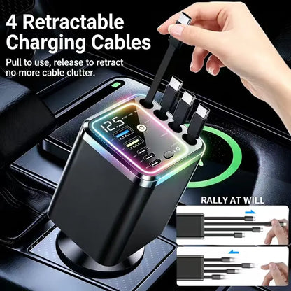 9-in-1 Fast Charging Station with 4 Built-in Cables