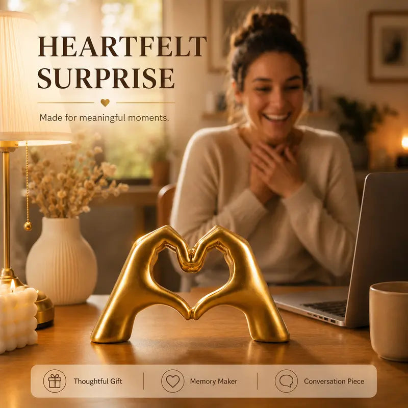 Hand-sculpted heart-shaped ornament