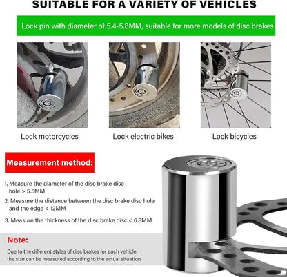 Motorcycle disc brake lock, anti-theft motorcycle safety brake disc lock