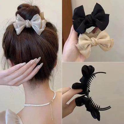Women's & Girls' 2-Pack Lightweight Butterfly Bow Claw Hair Clips