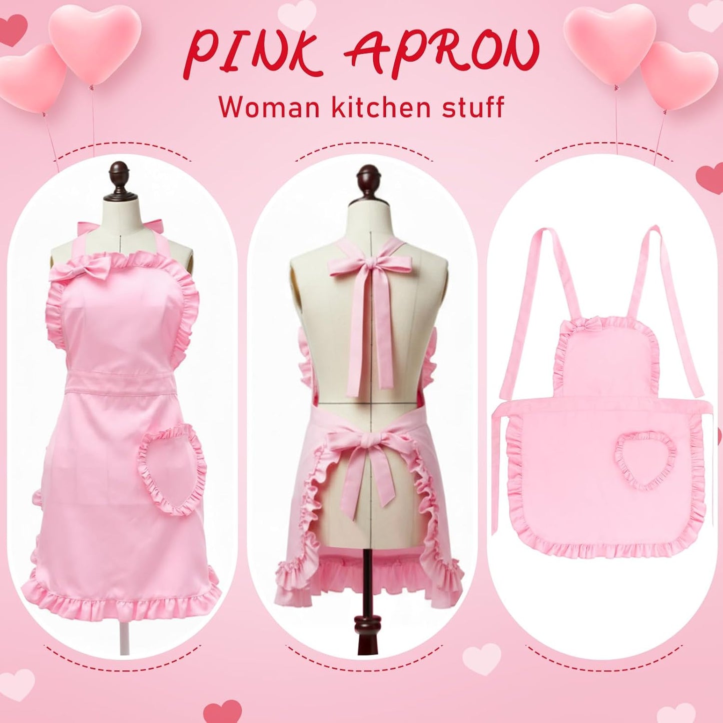 Stylish Bowknot And Roll Hem Apron