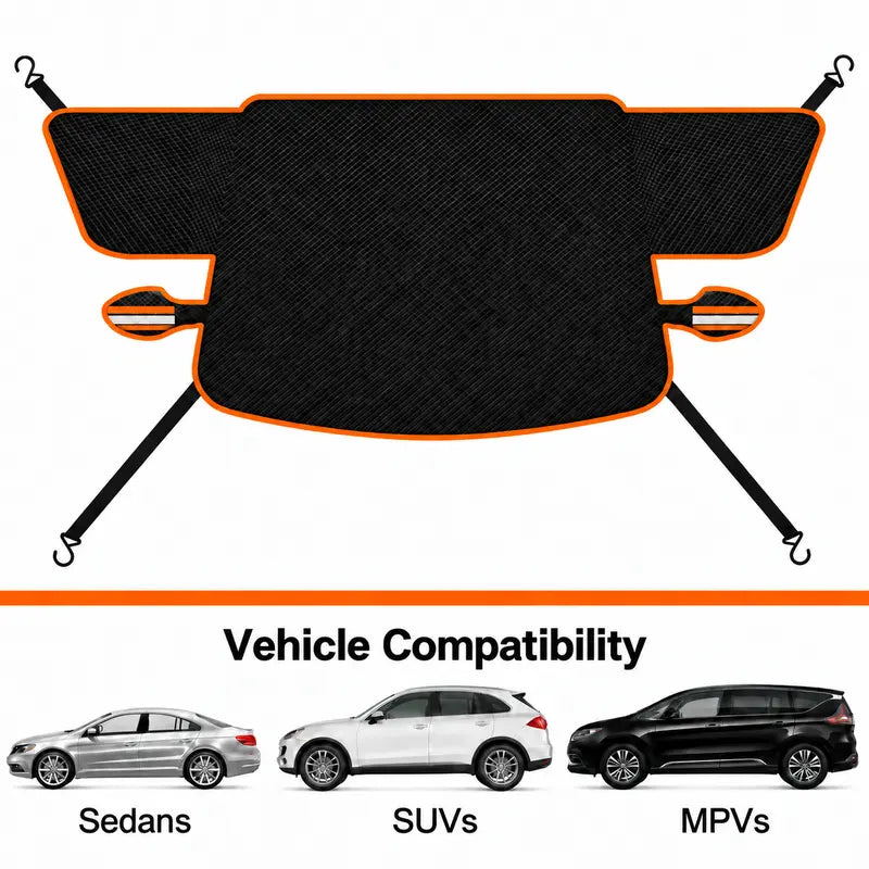 Magnetic Waterproof Oxford Cloth Windscreen Shade Cover with 360-Windproof, Easy Installation