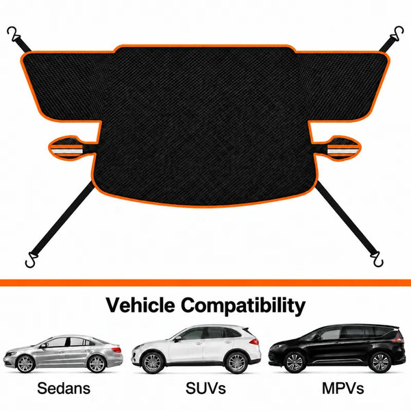 Magnetic Waterproof Oxford Cloth Windscreen Shade Cover with 360-Windproof, Easy Installation