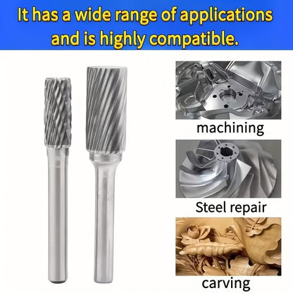 20pcs High-Speed Steel Rotating Burrs  Set | 10 Kinds of Cutter Head Shape Carving Grinding Head 1/8 "Shank