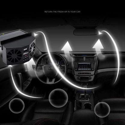 Solar Powered Car Window Fan, Dual-Head with Real-Time Temperature Display