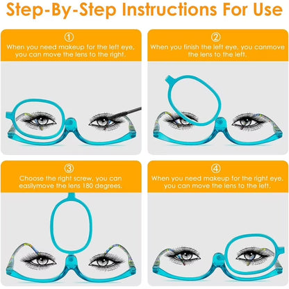 Swivel Lens Magnifying Multifunction Reading Glasses Cosmetic Presbyopia Glasses