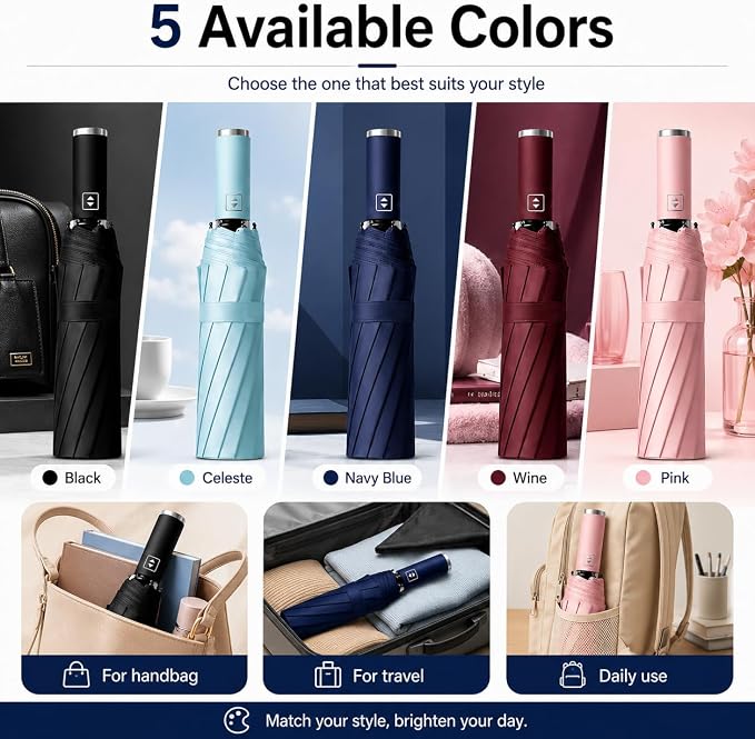 Automatic Umbrella with LED Flashlight