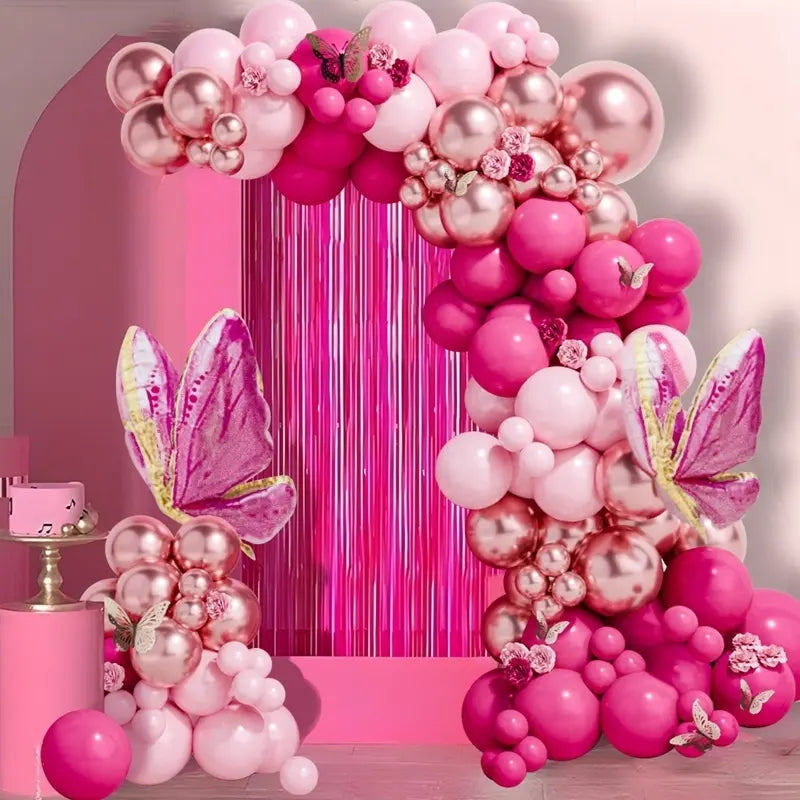 Butterfly Shape Latex Balloon Garland Arch Kit - Metal Chain