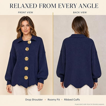 Women French Lapel Knit Cardigan