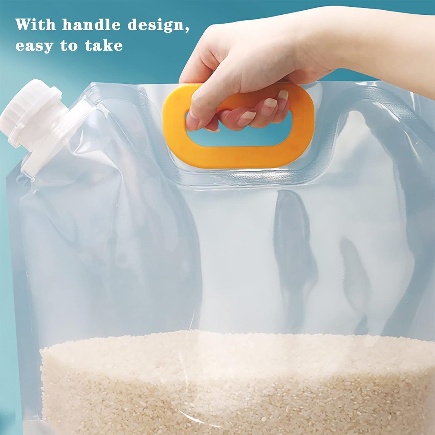 4PCS Grain Moisture-proof Sealed Bag,Washable Transparent Grain Storage Suction Bags