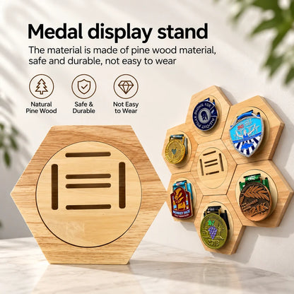 Fashion Wooden Medal Holders Display Stand Wall Rack
