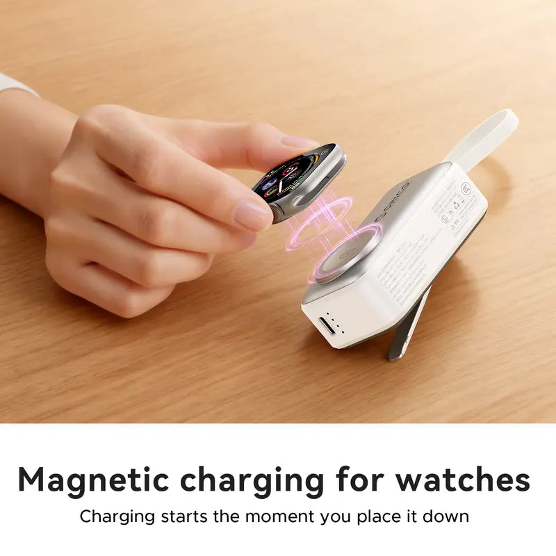 3-in-1 Folding Chargeable Portable Power Bank with Integrated Cable