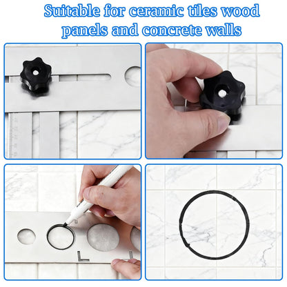 Stainless Steel Tile Drill Guide, Positioning Ruler for Ceramic