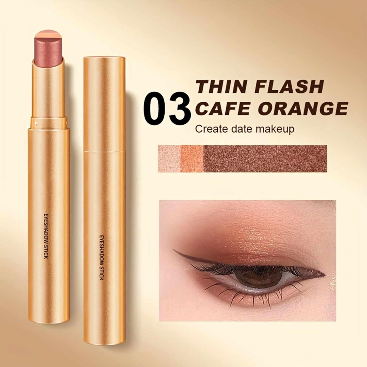 4pcs Tri-Color Gradient Waterproof Eyeshadow Stick Set