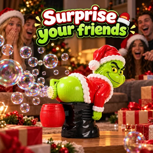 The Grinch Electric Bubble Blower with Silly Farting Sounds
