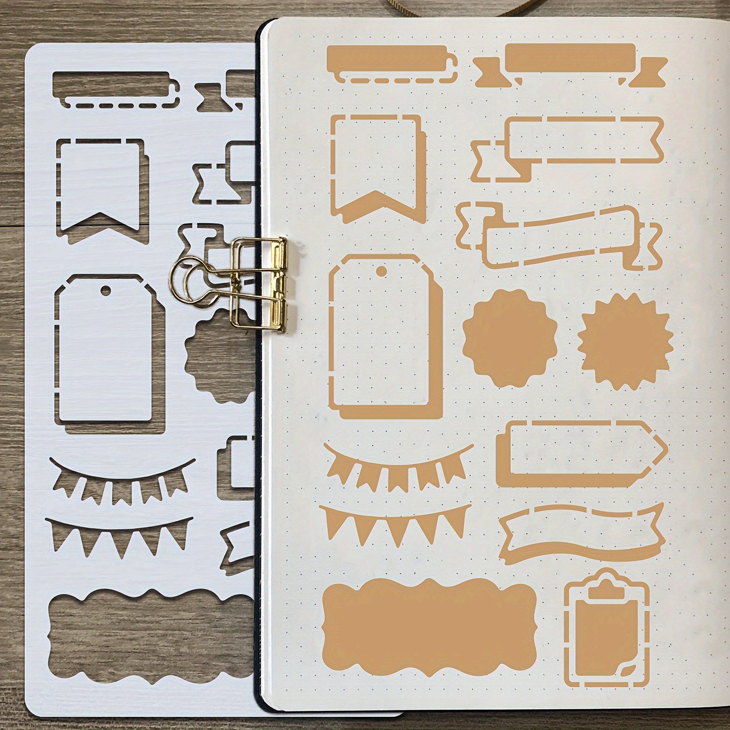 15-Pcs Journaling Stencil Set (4 x 7 inches) — Templates for Bullet Journals, Notebooks, Diaries, and Scrapbooks