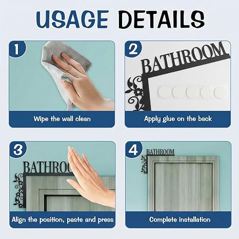 Metal Bathroom Sign Wall Mount For Crafts Wall Door Craft