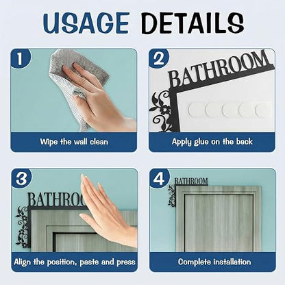 Metal Bathroom Sign Wall Mount For Crafts Wall Door Craft