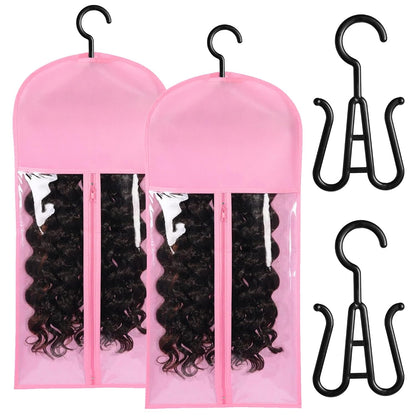 2 Pack Wig Storage Bags with Hangers