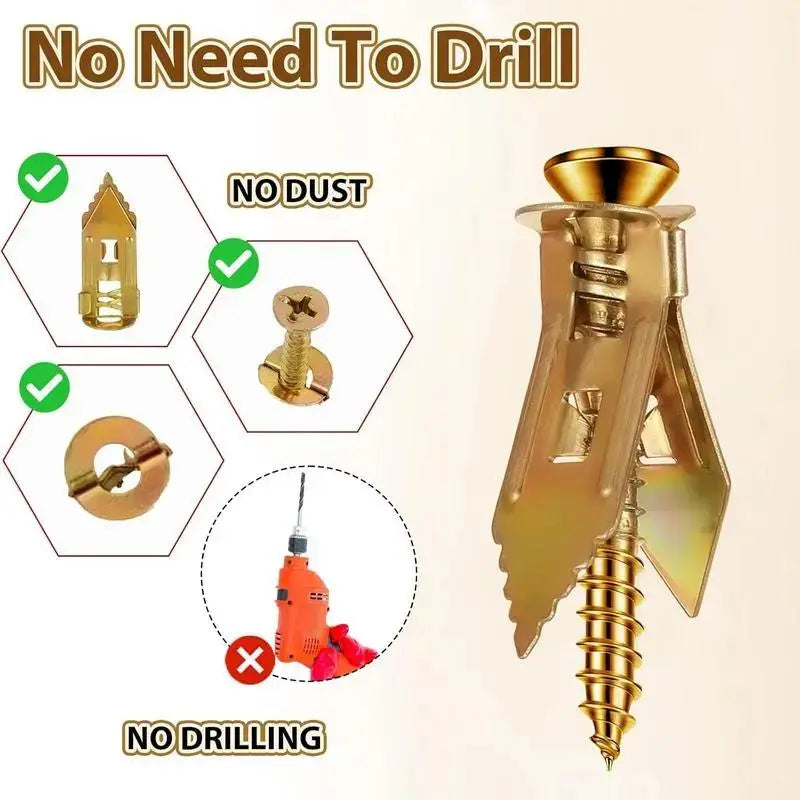 40PCS Self-Drilling Drywall Expansion Plug Anchors Kit