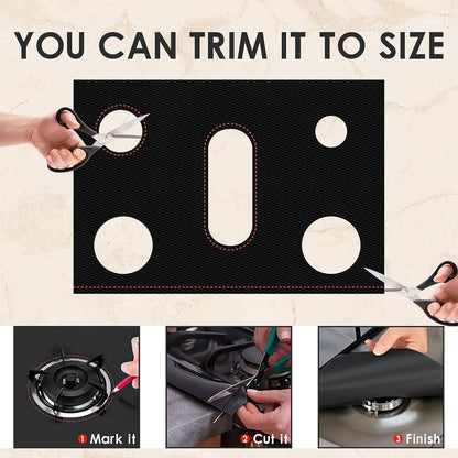 Non-Stick Gas Stove Burner Covers, Reusable Stovetop Protector Liners