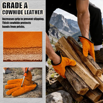 Magnetic Quick-Release Cowhide Work Gloves