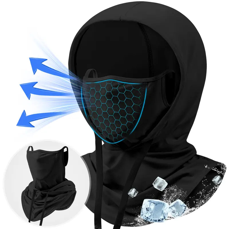 UV-Protective, Breathable Full-Head Hooded Face Mask — Unisex Fishing Mask