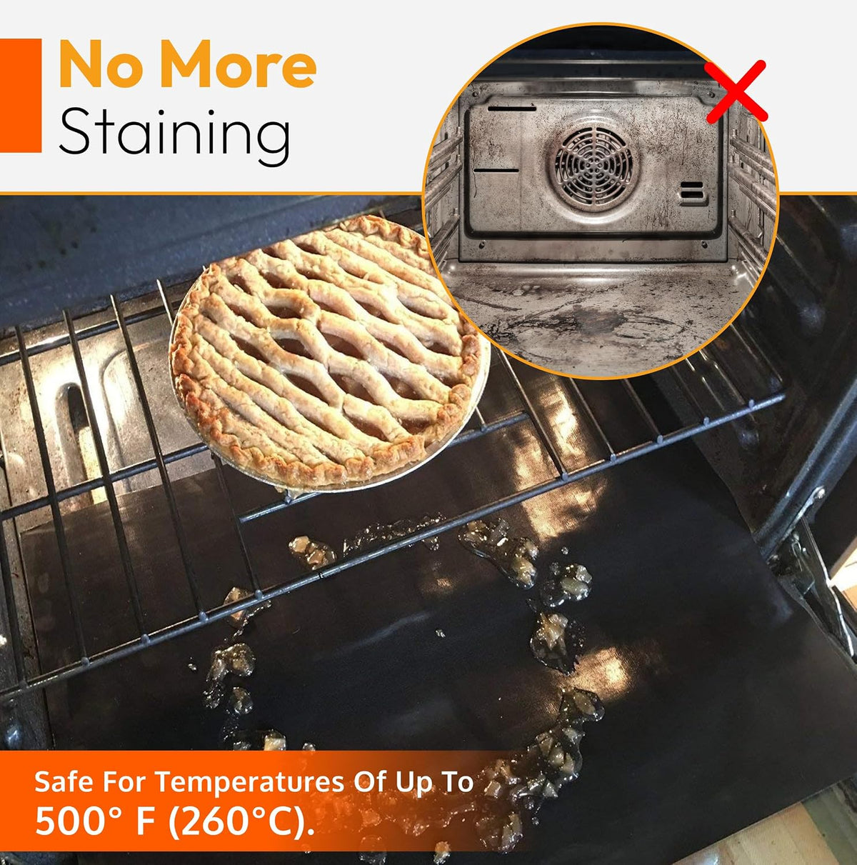 4-Pcs of Thick Oven Liners for Oven Bottom