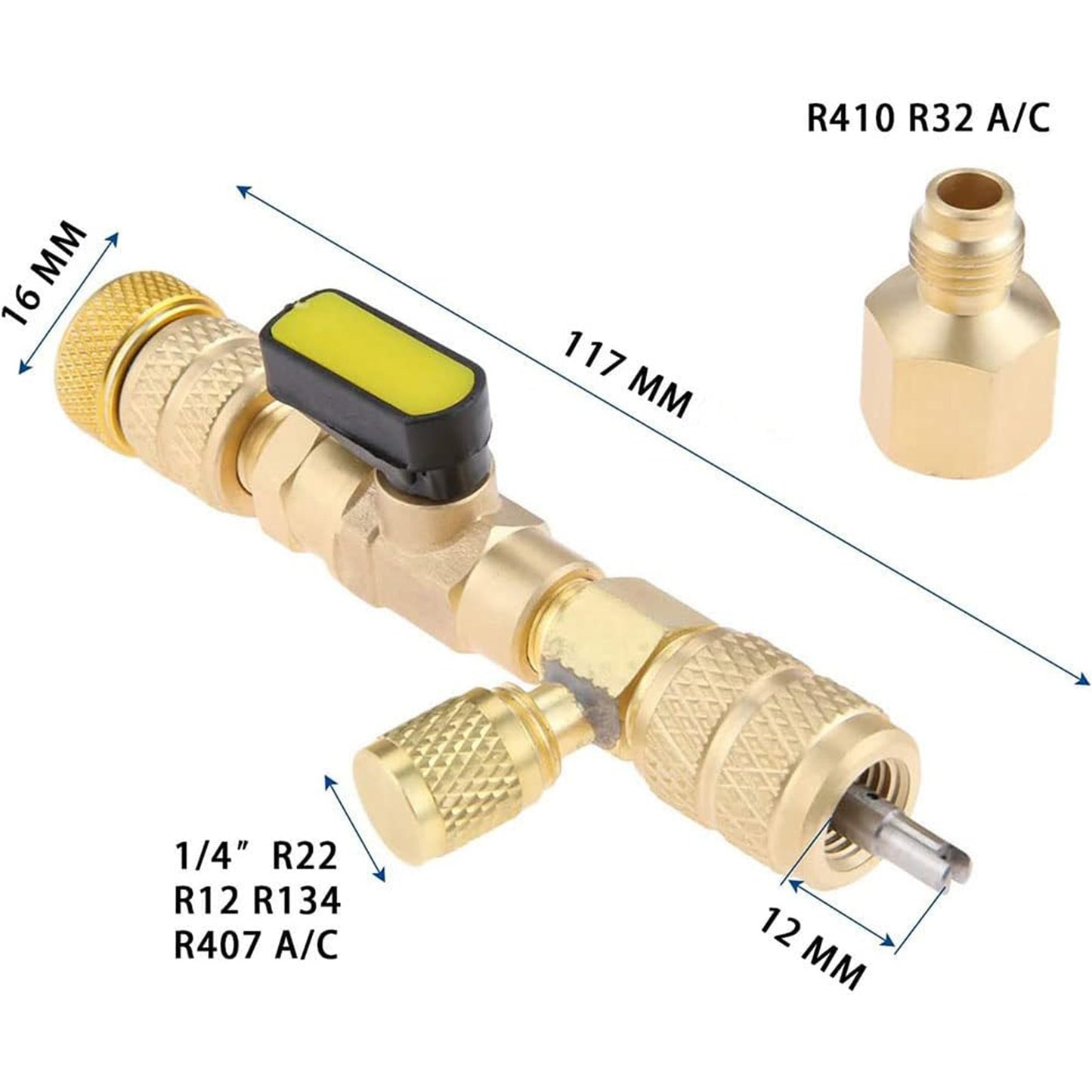 Valve Core Remover Installer Tool with Dual Size SAE 1/4 & 5/16 Port
