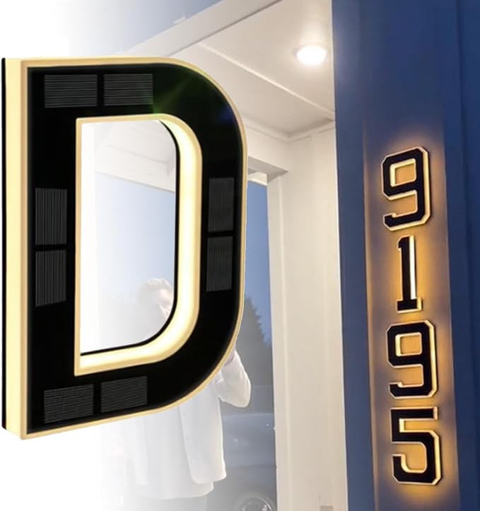 Solar Lighted House Numbers for Outside Waterproof LED Address Signs for Houses
