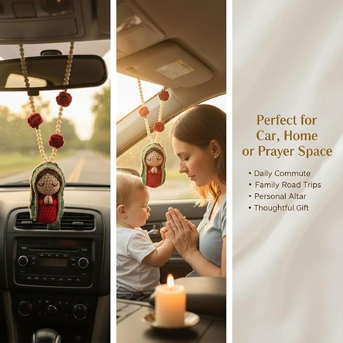 Cute Virgin Mary doll hanging ornament