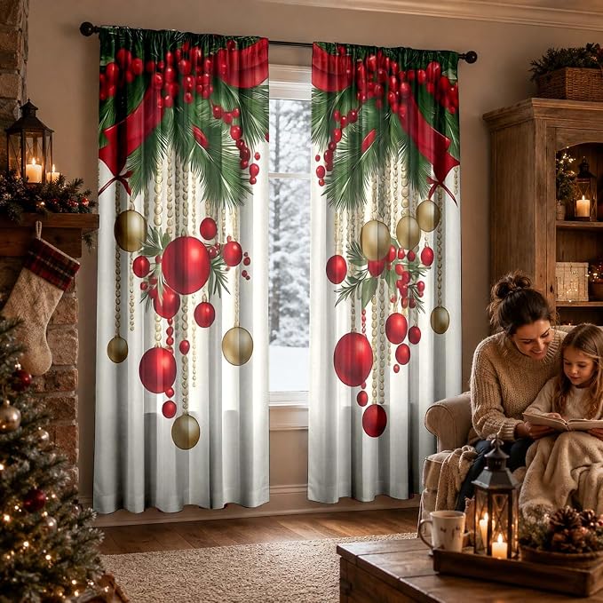 Digitally Printed Polyester Christmas Curtains