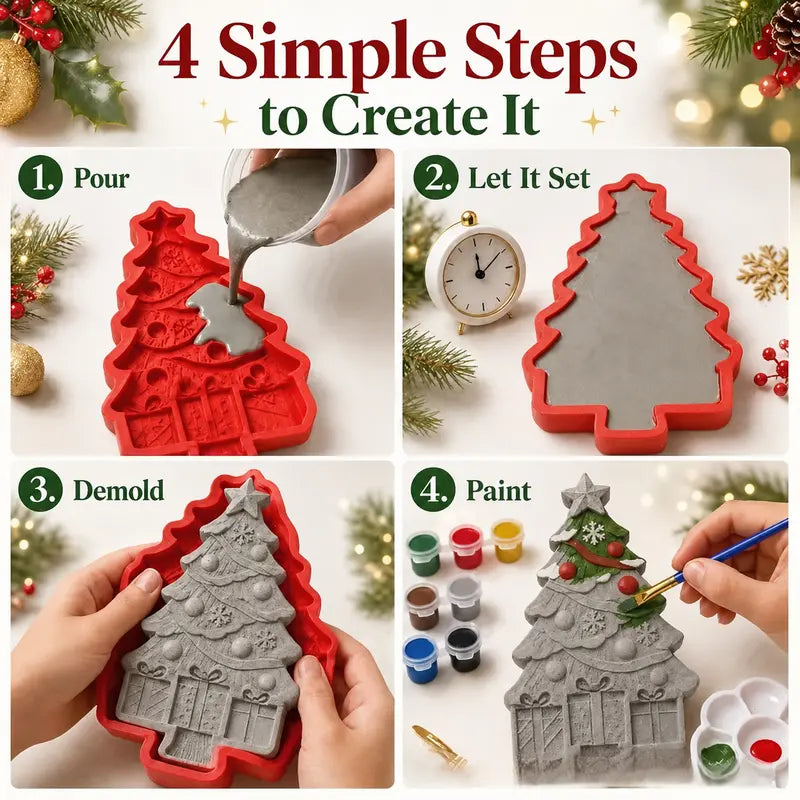Christmas Tree Silicone Mold, Holiday Resin Casting Mold