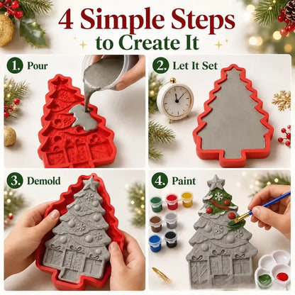 Christmas Tree Silicone Mold, Holiday Resin Casting Mold