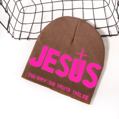 Unisex Y2000 Letter Jacquard Soft Knit Beanie Hat