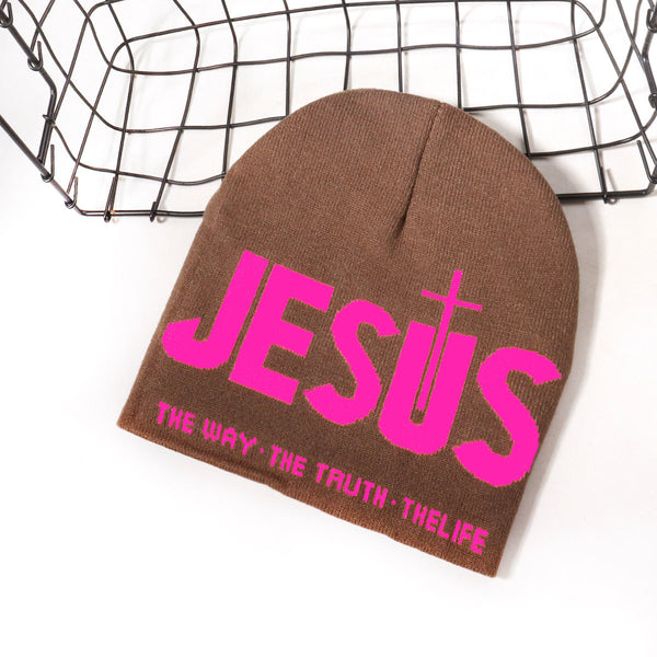 Unisex Y2000 Letter Jacquard Soft Knit Beanie Hat