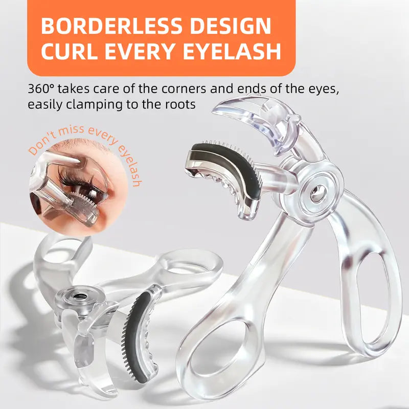Wide-angle eyelash curler with comb