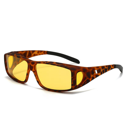 Night Vision Driving Glasses Fit Over Eyeglasses for Men Women - Anti Glare Polarized, Yellow Lens