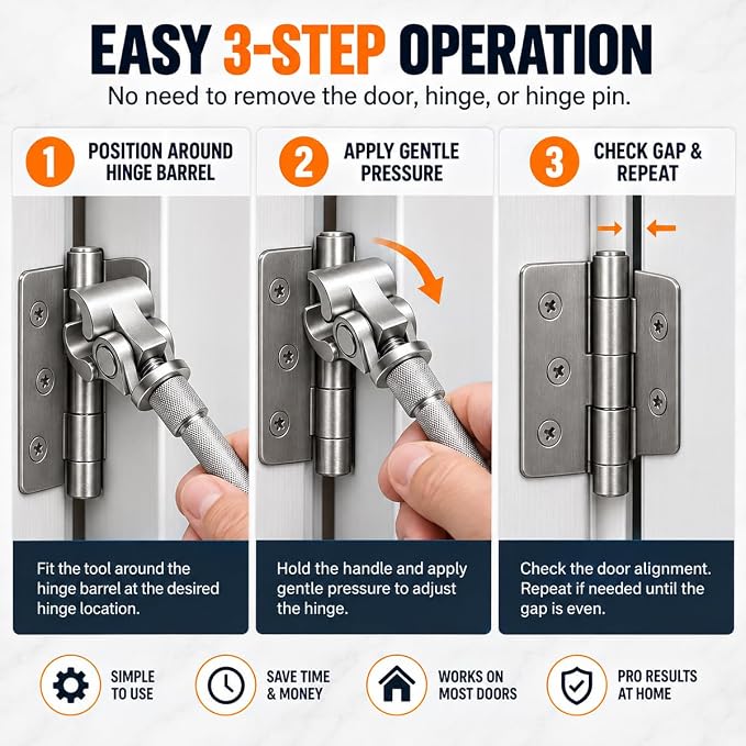 Adjustable Door Hinge Wrench for Door Alignment