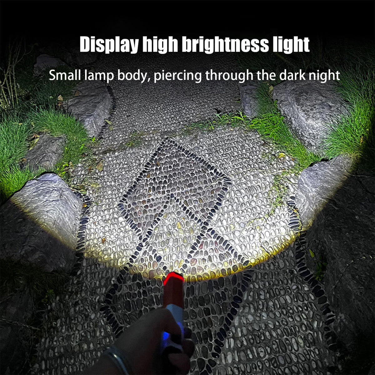 Mini LED Outdoor Camping FlashlightPortable Rechargeable Hiking Light with 3 Modes