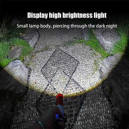 Mini LED Outdoor Camping FlashlightPortable Rechargeable Hiking Light with 3 Modes