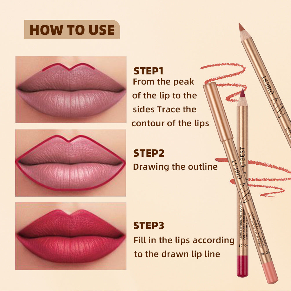 12 Colors Lip Liner Set, Brown Pink Red Series Lip Liners