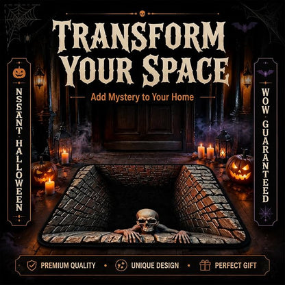 Halloween-themed 3D skull horror rug