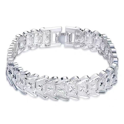Pattern Flower Wide Wristband Bracelet