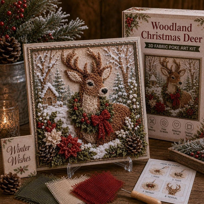 3D Christmas Fabric Poke Art Kit, DIY Snowman Embroidery Craft Kit