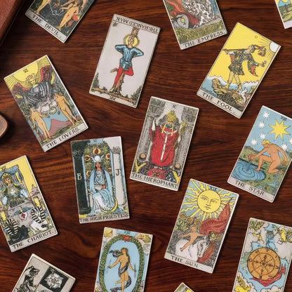 Vintage Gold Openwork Tarot Card Necklace