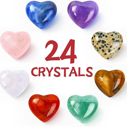 24 Pack Valentine's Day Greeting Cards Set With Love Gemstone