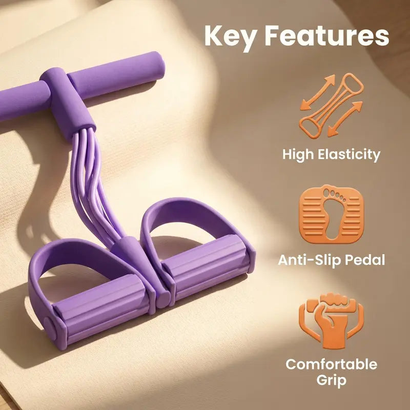 6-Strong Cable Abdominal Trainer, Core & Leg Fitness Equipment