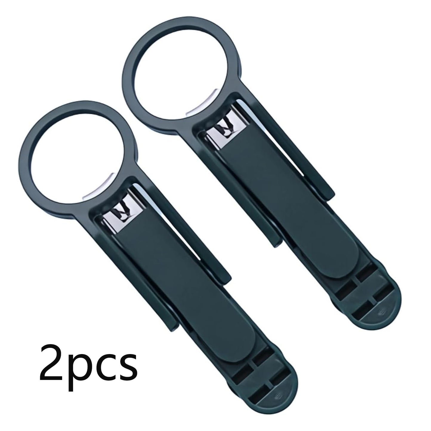2pcs 2.5X Magnifying Nail Clippers in Multiple Angles for The Seniors